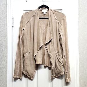 Caslon Nordstrom Tan Open Cardigan Jacket, Size S